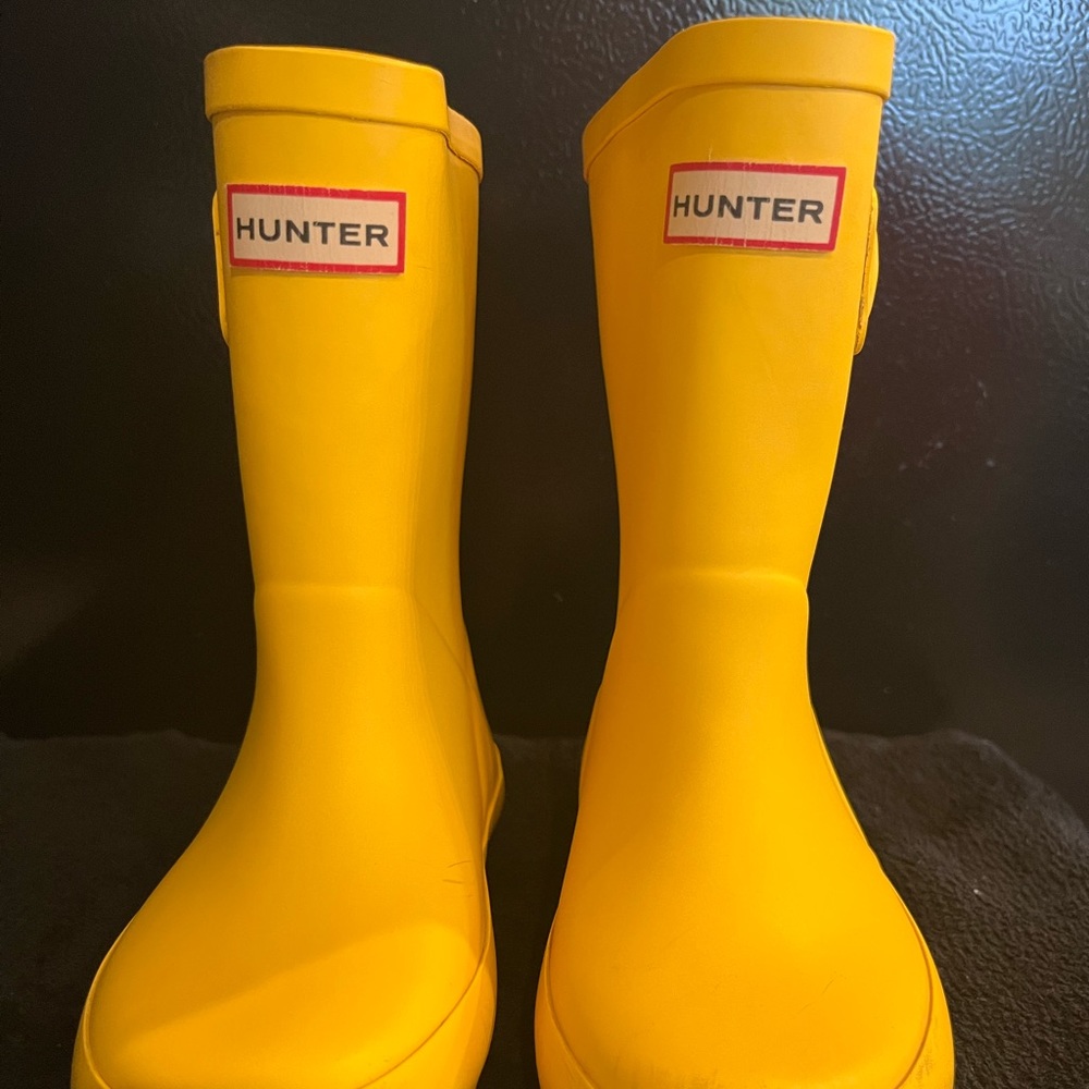 Yellow Hunter rain boots